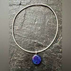 Elegant Galaxy Blue/Purple Pendant Necklace